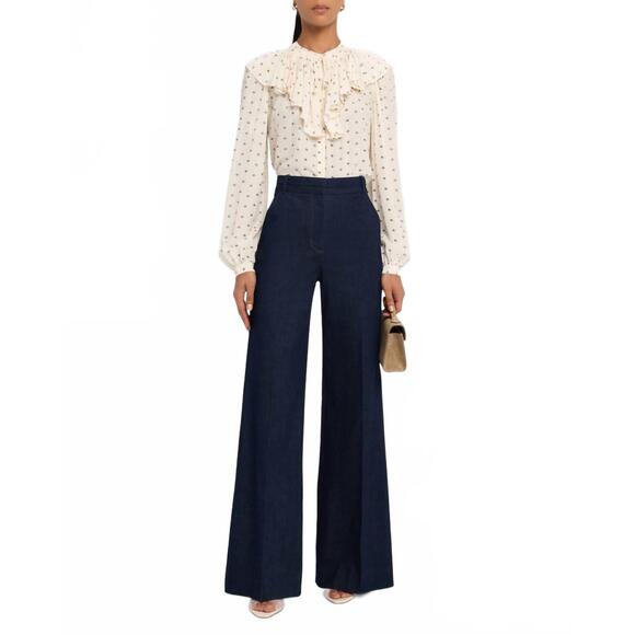 VERONICA BEARD Tops - NEW VERONICA BEARD gomez long sleeve ruffle blouse in ecru